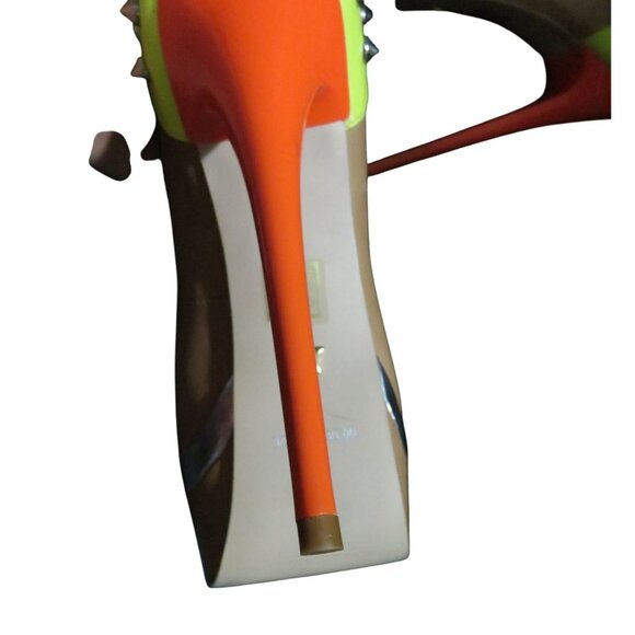 KURT GEIGER Esme Brazilian Leather Neon Spiked Platform Stilettos 37 or 7 - Picture 8 of 12